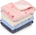 Tatuo 4 Pcs Fleece Dog Blanket for Puppy Cat, Multicolor, 24 x 16 in, Dot by Tatuo