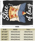 Sleepy Pizza Blanket Throw Gift for Girls Women 80"X60" - Image 7