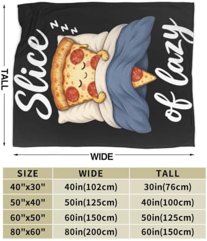 Sleepy Pizza Blanket Throw Gift for Girls Women 60"X50" - Image 7