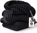 Bedsure Extra Soft Large Fleece Blanket for Bed Black 120"x120" by BEDSURE