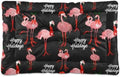 Dog Bed Mat Tropical Flamingo Christmas Washable Anti-Slip Bottom Fluffy Comfy Kennel Pad Cat Crate Pet Mat, 18 x 24 Inches by Mazeann