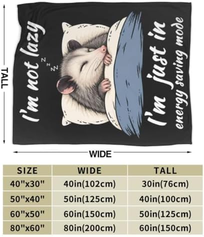 Sleepy Opossum Blanket Throw Gift for Girls Women 60"X50" - Image 7