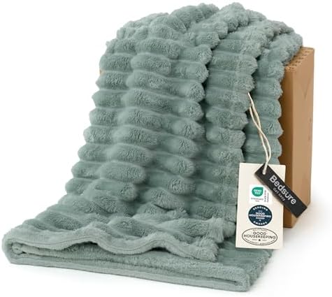 Bedsure Soft Twin XL Blanket for Bed Dorm Sage Green 66"x90" by BEDSURE
