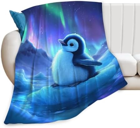 Cute Penguin Blanket Aurora Starry Night Throw Stuff Gifts 50"x40" by Unknown
