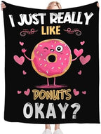 Donut Blanket for Girls Women Boys Men Adults Kids Soft Cozy Fleece Dessert Cake Throw Blankets Lovers Gifts Warm Flannel Plush Lightweight Decor for Couch Bed Sofa 80"X60" - Image 6