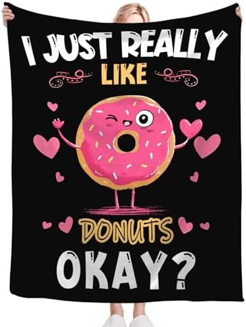 Donut Blanket for Girls Women Boys Men Adults Kids Soft Cozy Fleece Dessert Cake Throw Blankets Lovers Gifts Warm Flannel Plush Lightweight Decor for Couch Bed Sofa 80"X60" - Image 6