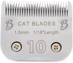 Detachable A Series 10 Cat Clippers Blade Cut Length 1.5mm Japanese Carbonized Steel Cat Grooming Supplies | Cat Grooming Blade Compatible A5 Series Clippers for Cat (10 Cat)