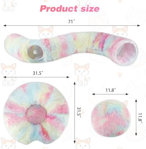 Christmas Tree Cat Tunnel Bed with Middle Mat, Cat Donut Tunnel - Image 3