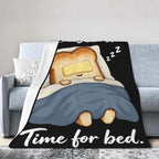 Sleepy Toast Blanket Throw Gift for Girls Women 60"X50" - Image 4
