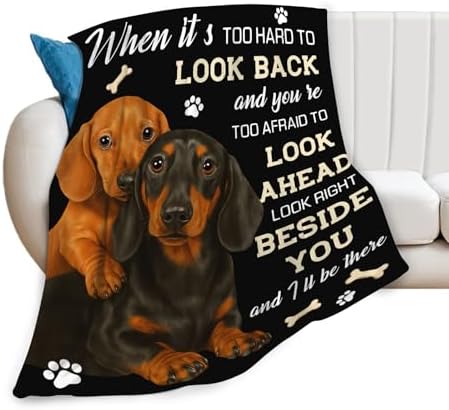 Dachshund Blanket for Girls Women Boys Men Adults Kids Soft Cozy Fleece Wiener Dog Throw Blankets Sausage Dog Lovers Gifts Warm Flannel Plush Lightweight Decor for Couch Bed Sofa 60"X50" - Image 2