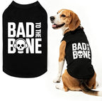 BINGPET Bad to The Bone Dog Shirt, Soft Cotton T-Shirt, Halloween Costumes by BINGPET