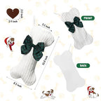 WATINC Pet Christmas Stockings Personalized - 3 Pack Large Bone Shape Stocking with Wooden Name Tag, Pet Dog Knit Christmas Hanging Stockings for Xmas Eve Party Fireplace Tree Gift Decoration - Image 2