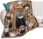 Cute Ferret Blanket for Girls Women Boys Men Adults Kids Soft Cozy Fleece Ferret Throw Blankets Gifts Warm Flannel Plush Stuff Lightweight Decorative Blanket for Couch Bed Sofa 80"X60" - Image 2