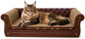COOZMENT Scratching Sofa, Couch Shaped Thick Scratching Cardboard, Lounge Bed for Indoor Rest&Play, Sofa Scratcher Pad (Brown, 39.4" L X 14" W X 11" H) by COOZMENT