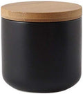 MilkyWay Food Storage Jar Ceramic Canisters With Airtight Seal Lid S 8.7oz | Durable Ceramic Material, Airtight Bamboo Lid, Modern Damp-Proof Design, Ideal For Coffee And Tea(Black(S: 8.7oz/260ml))