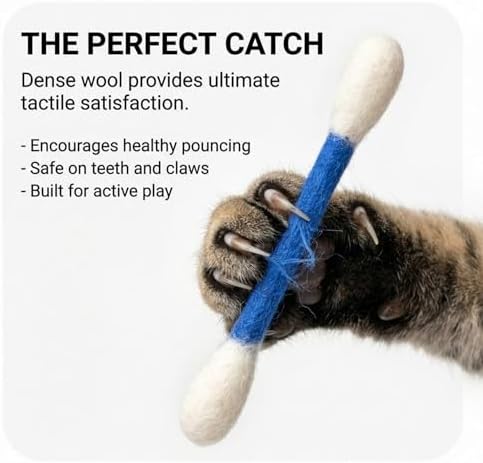 Glaciart One Wool Cat Toy Set with Catnip | Interactive Cat Toys for Play, Exercise & Boredom Relief | Mouse, Lizard & Swabs - Image 4