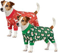 2-Pack Christmas Dog Pajamas Xmas Pet Pjs with Snowman Elk Patterns Christmas Dog Onesie Jumpsuits Jammies Clothes Stretchy Shirts Comfy Outfit Costume Apparel for Small Medium Large Dogs XS by Vehomy