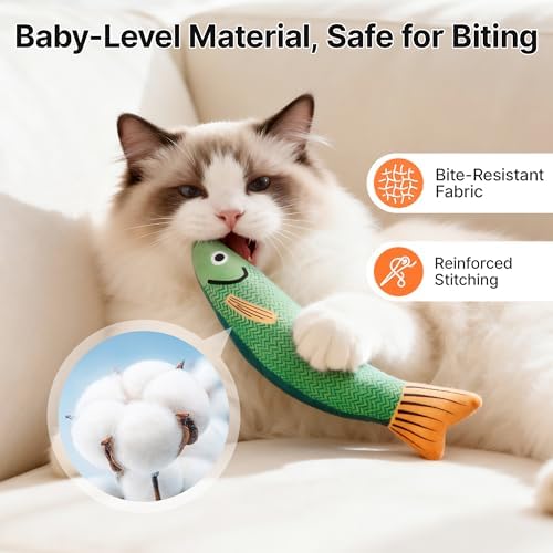 Potaroma Cat Toys Saury Fish, 3 Pack, Catnip Crinkle Sound, Soft and Durable, Interactive Kitten Kicker for Indoor Kitty Exercise 9.4 Inches for All Breeds - Image 4