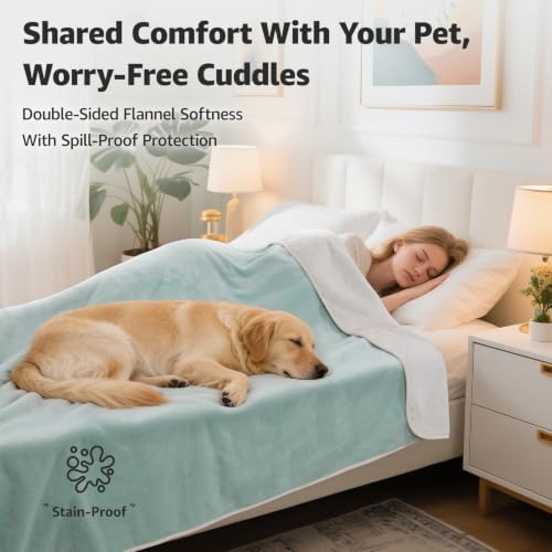 LOOBANI Waterproof Blanket for Bed, Soft Flannel Twin Bed Blanket 60" x 80" - Image 2