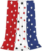 Independence Day Stars Throw Blanket, 4th of July Patriotic Red Blue Decorative Soft Cozy Blanket, Small Lightweight Warm Flannel Blanket for Sofa Chair Bed Couch 30" x 40" by Qilerongrong
