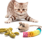 Glaciart One Wool Cat Toy Set with Catnip, 3 Pcs Mouse, Lizard and Spiral Toys for Interaction and Boredom Relief, Encourages Exercise and Play - Image 6