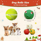Christmas Dog Balls, 4 Pack Latex Squeaky Dog Ball Toys, 2“ Colorful Xmas Interactive Toys for Puppy & Small Dogs, Soft Dog Chew Toys for Christmas Holiday Dog Gift - Image 4