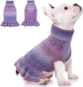 QBLEEV Dog Sweater Dress, Dog Christmas Sweaters for Small Dogs, Pullover Puppy Sweaters Purple Pet Sweaters Warm Winter Fall Dog Sweaters Vest Turtleneck Holiday Dog Sweaters for Dogs Girls Boys S by QBLEEV