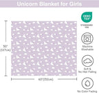 Unicorn Blanket for Girls - 50x60 Inches - Image 3