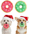 Christmas Squeaky Dog Toy Collection – Holiday Plush Chew Toys for Small & Medium Dogs (Christmas Donut Pack (2 PCS) by AdoPet