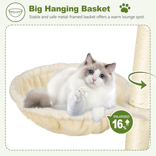 Small Cat Tree Tower for Indoor Cats, 40 in Medium Cat Bed Scratching Posts - Image 6