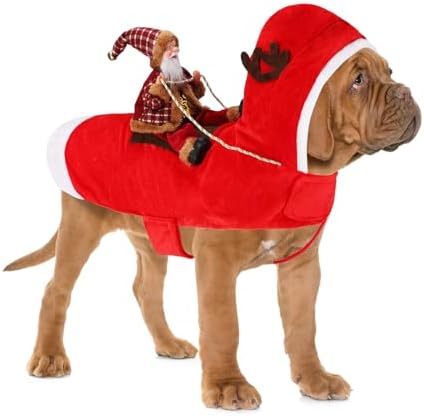 BWOGUE Santa Dog Costume, Dog Christmas Outfit, Santa Riding Clothes,Size S by BWOGUEPetHome