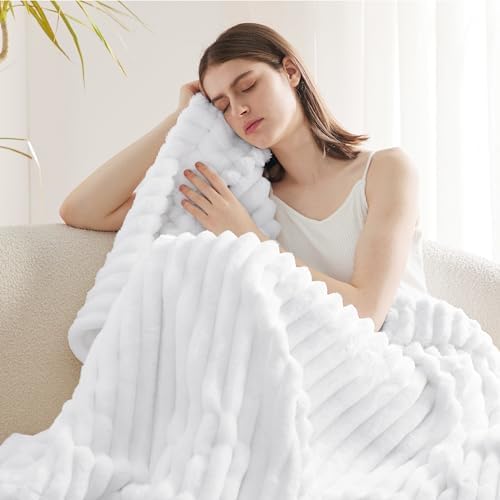 Bedsure Soft Twin XL Blanket for Bed Dorm Bright White 66"x90" - Image 3