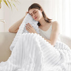 Bedsure Soft Twin Blanket for Bed Decor Gifts Bright White 60"x80" - Image 4