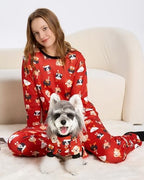 XPUDAC Christmas Matching Dog and Owner Pajamas for Women Sleepwear, Medium - Image 5