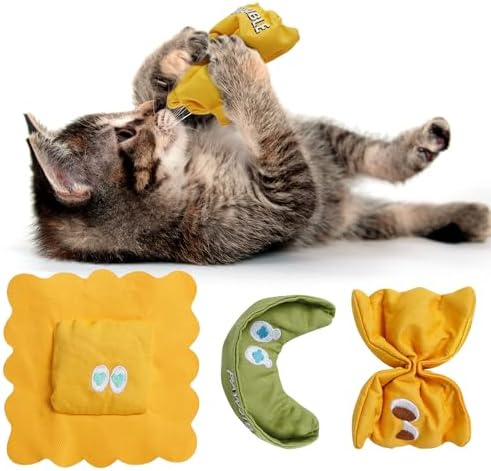 Pawsible 3 Pack Ravioli Catnip Toys for Indoor Cats, Interactive Cat Toys Filled with 100% Organic Catnip, Plush Chew Toys for Kittens, Teething Soft Catnip Toys for Cats by Unknown