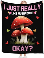 Red Mushroom Blanket for Girls Women Boys Men Adults Kids Soft Cozy Fleece Mushrooms Lovers Throw Blankets Gifts Warm Flannel Plush Lightweight Decor for Couch Bed Sofa 60"X50" - Image 6