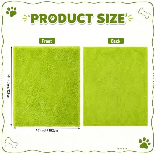 Flutesan Christmas Dog Blankets 59.84 x 79.92" Waterproof Lime Green Fluffy - Image 2