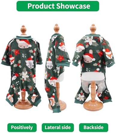PET SHOW 4 Pack Christmas Fleece Dog Pajamas Warm for Extra Small Dogs - Image 5