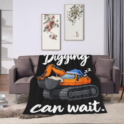 Sleepy Excavator Blanket Throw Gift for Girls Women 60"X50" - Image 3