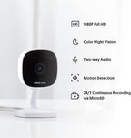 AlfredCam Indoor Wireless Security Camera, 1080P, 24/7 Continuous Recording | Baby/Pet/Nanny Cam, Motion Detection, Night Vision, Two-Way Audio, No Subscription, Quick Setup, Phone as Monitor