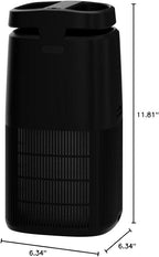 POMORON Air Purifiers for Home with Negative Ion and UV, MJ002H, Black | Negative Ion Function, UV Function, True H13 Filter, 8/12/24 hours Timer, Fragrance Diffuse