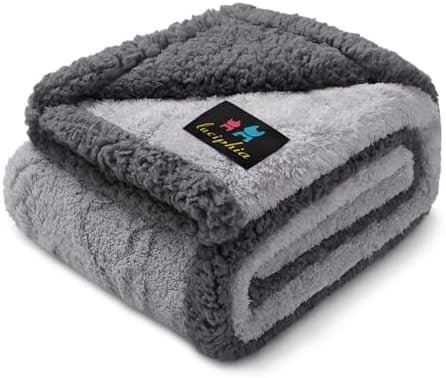 Luciphia Waterproof Dog Blanket, Reversible Sherpa Fleece for Couch Cover by luciphia
