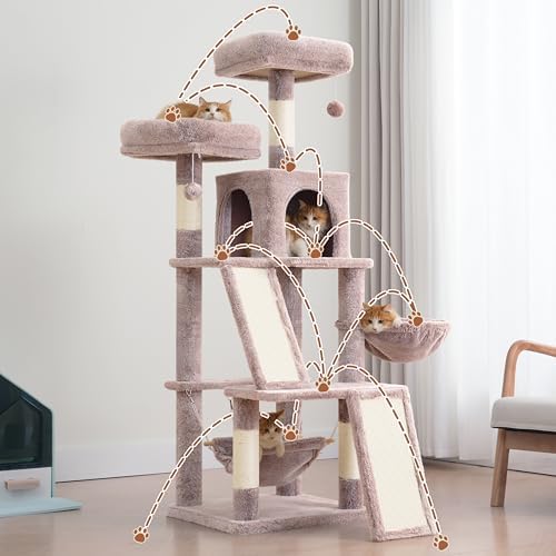 Gitelsnour Cat Tree Tower Multi-Level with 2 Scratching Boards, GCT022MU - Image 6