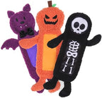 SCENEREAL Stuffless Halloween Dog Squeaky Toys for Small Medium Dogs, Crinkle Puppy Chew Toy, 3 Pack Cute Animals Shape Soft Pet Plush Teething Toys(Skeleton & Pumpkin & Bat) by SCENEREAL