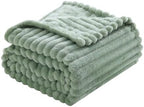 Sage Green Fleece Throw Blanket 108”×90” for Couch Sofa Livingroom - Image 5