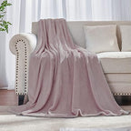 Dusty Rose Pink Fleece Plush Throw Blanket 50"x60"for Couch Fuzzy Cozy by JIAHANNHA