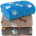 LINENLUX Dog Blankets 3-Pack, Super Soft Fluffy Fleece Pet Throw Warm by LINENLUX