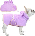 Pet Bathrobe for Dog Cat Absorbently Quick Drying Coat Cute Dogs Bath Towel Hooded Robe Adjustable Collar & Belly Strap for Pool Beach (Purple, Small) by Foryourbabyandpet