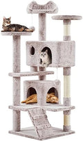 Yaheetech 54in Cat Tree Tower, 2 Caves, Kitten-Ear Perch & Scratching Posts by Yaheetech