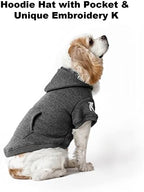 Koneseve Dog Hoodie Fleece Puppy Clothes Warm Sweater with Hat for Small Dogs Cat Hooded Shirt Kitten Pet Basic Hoodies Sweatshirt with Pocket Doggie Soft Winter Coat Apparel (Grey; L) - Image 4